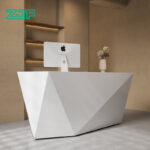 White diamond shaped desk custom for hotels