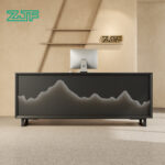 Black Reception Desk for High-End Beauty Salons